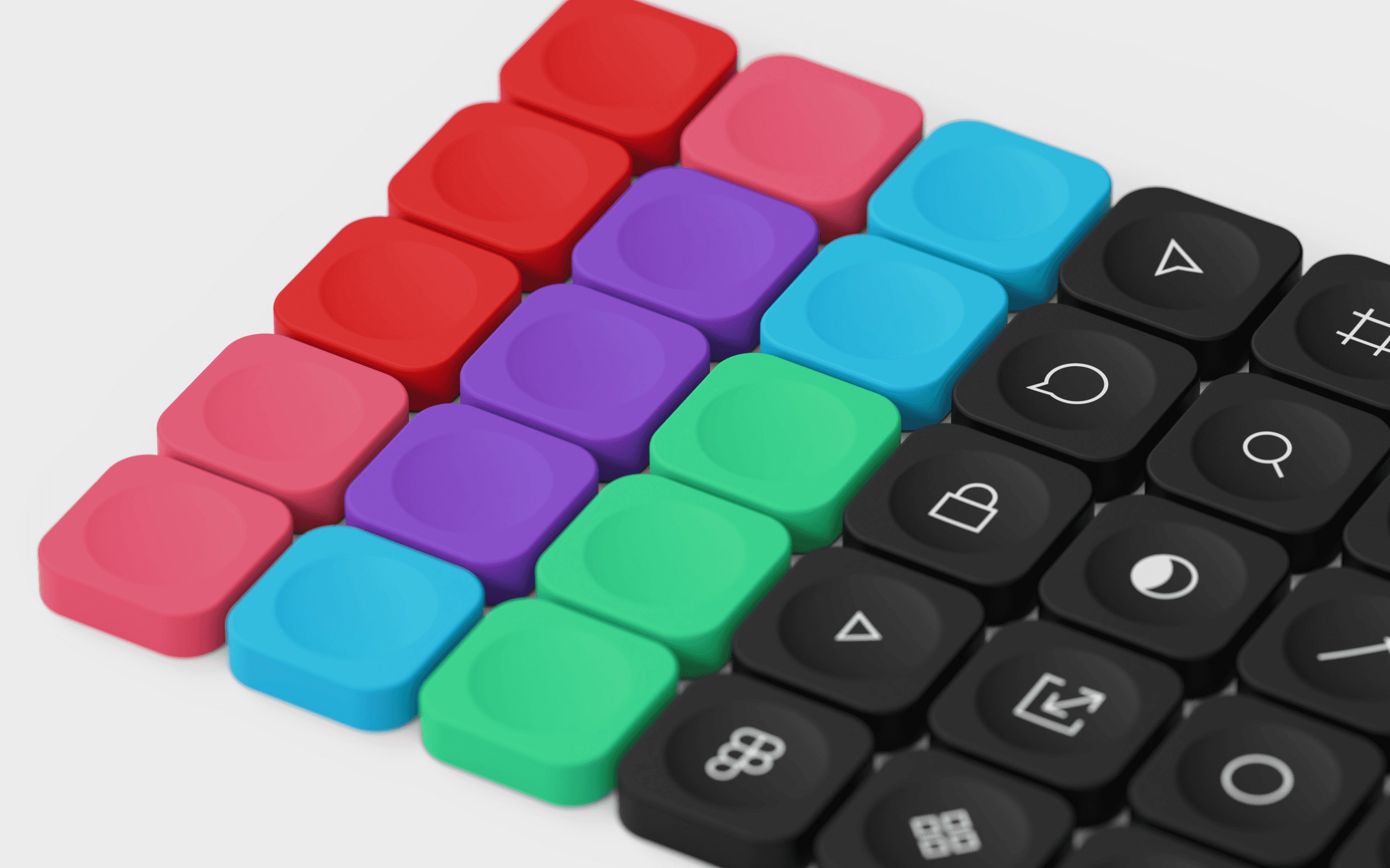 The Figma keyset: colour keys and thirty tool icons
