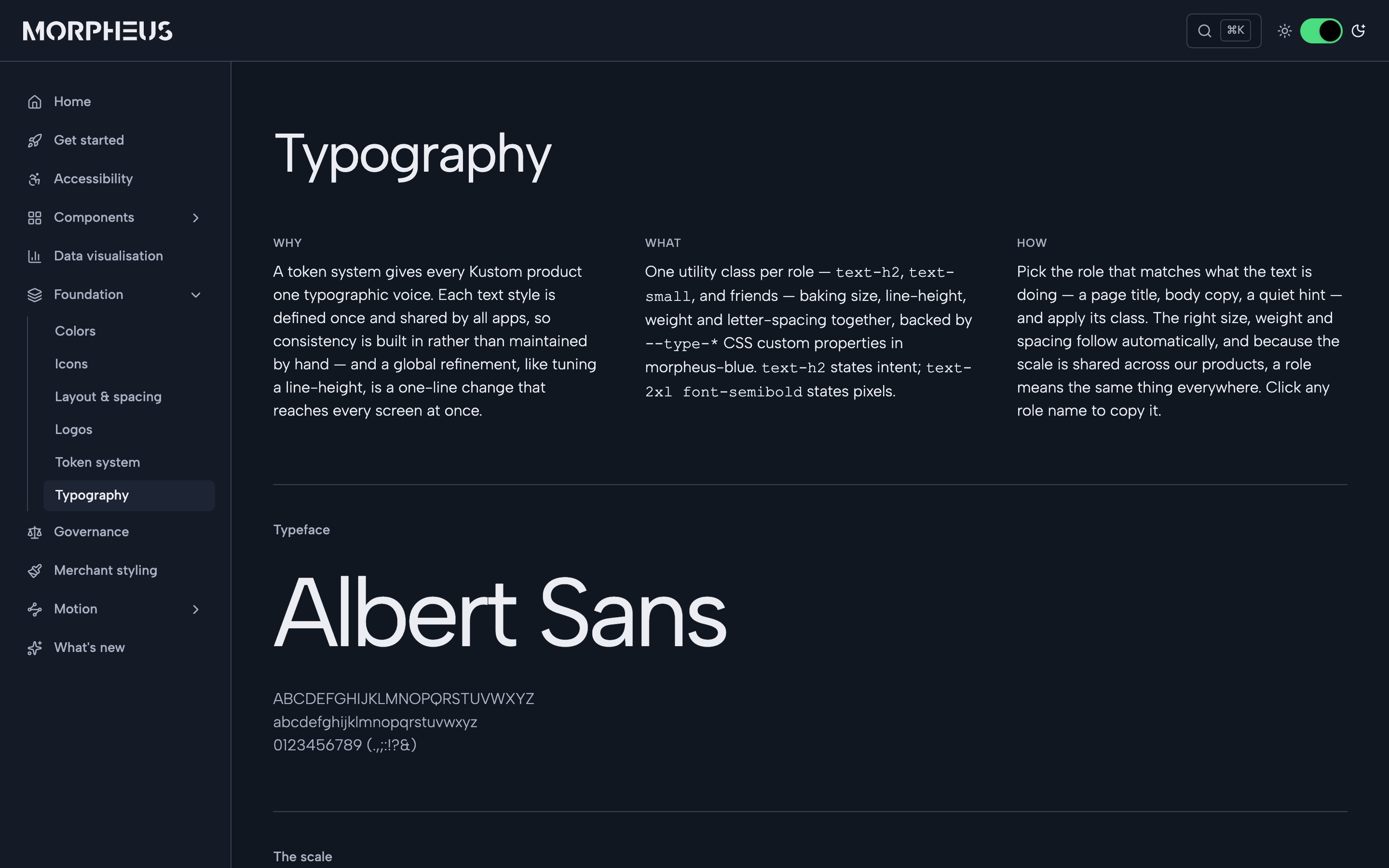 The Morpheus hub: Typography