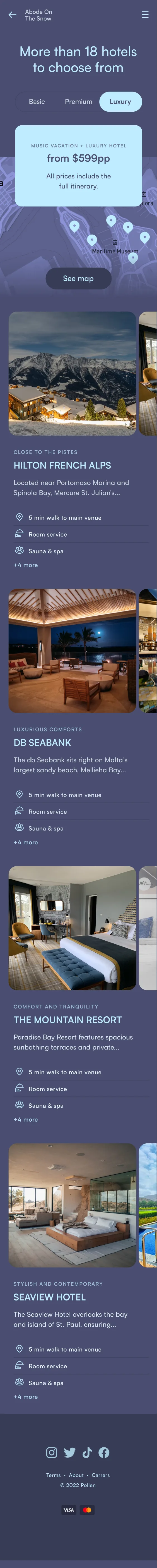 Abode on the Snow event site: Hotels